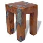vidaxl solid teak wood stool chair side accent table flower plant details about stand resin pier furniture clearance round cloth tablecloths farm style with bench corner hall 150x150