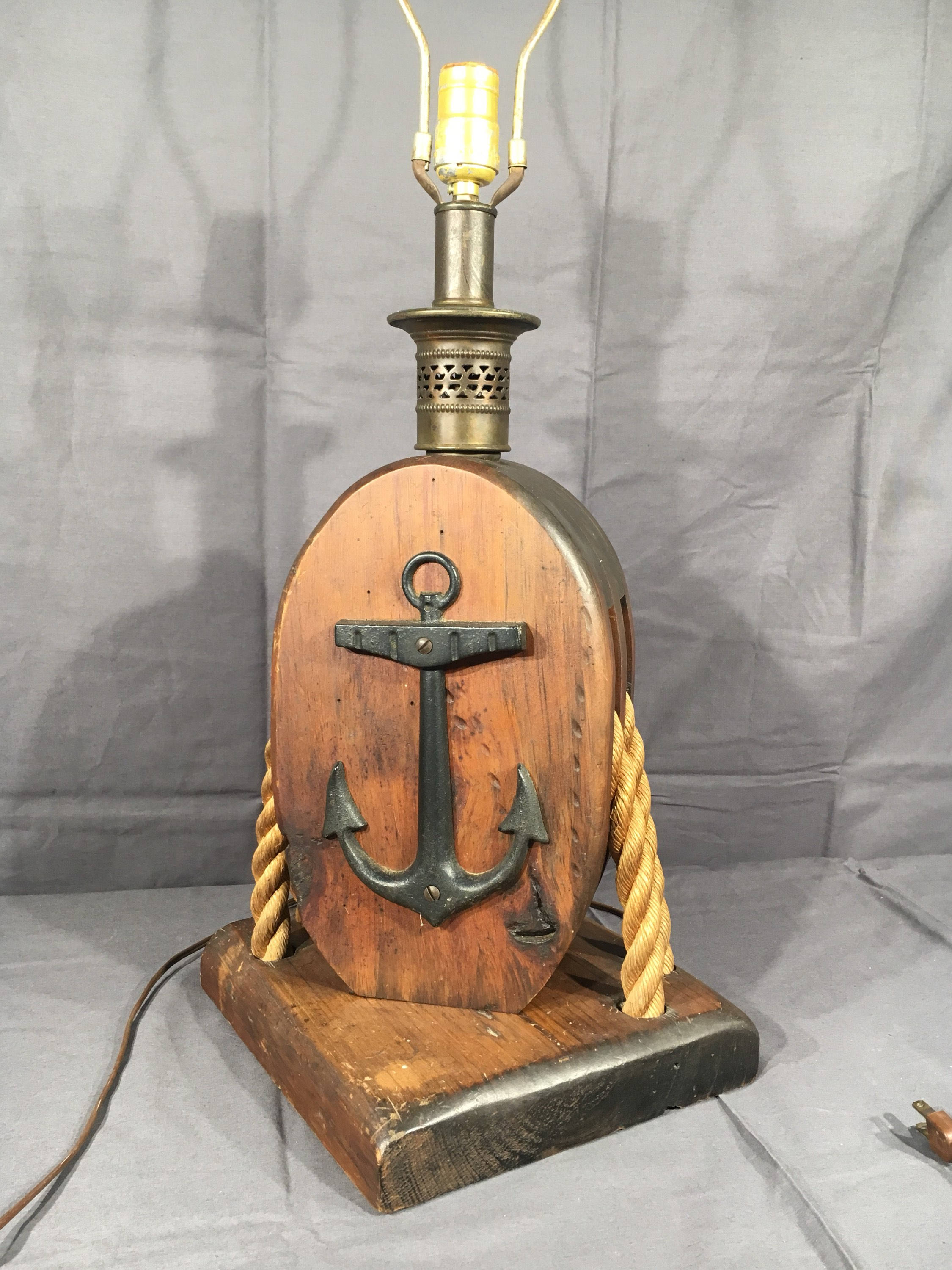 vintage anchor lamp pulley block rope accent light decorative fullxfull nautical table lamps brown cast iron wood statue tackle ship decor balcony sets outdoor furniture istikbal