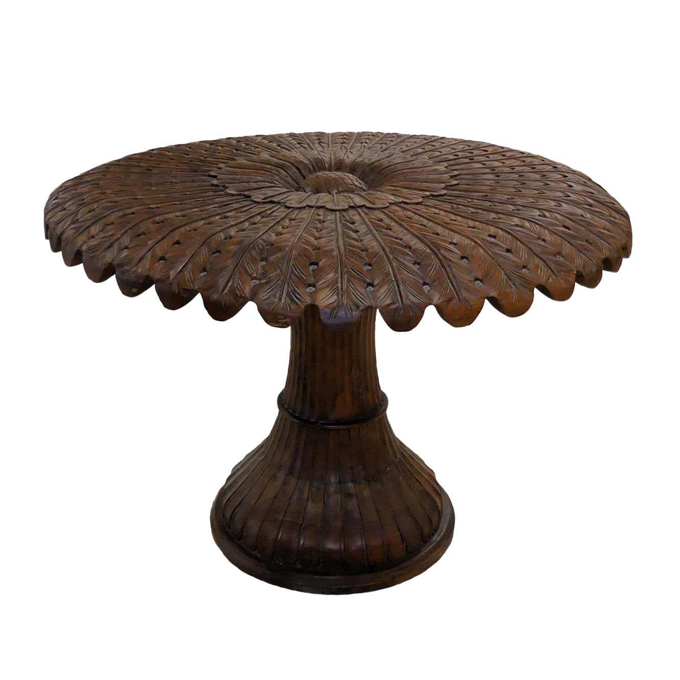 vintage carved wood pedestal dining table base accent chairish brown living room furniture gold pieces leick end tables circular tablecloth outdoor nic chairs white cloth napkins