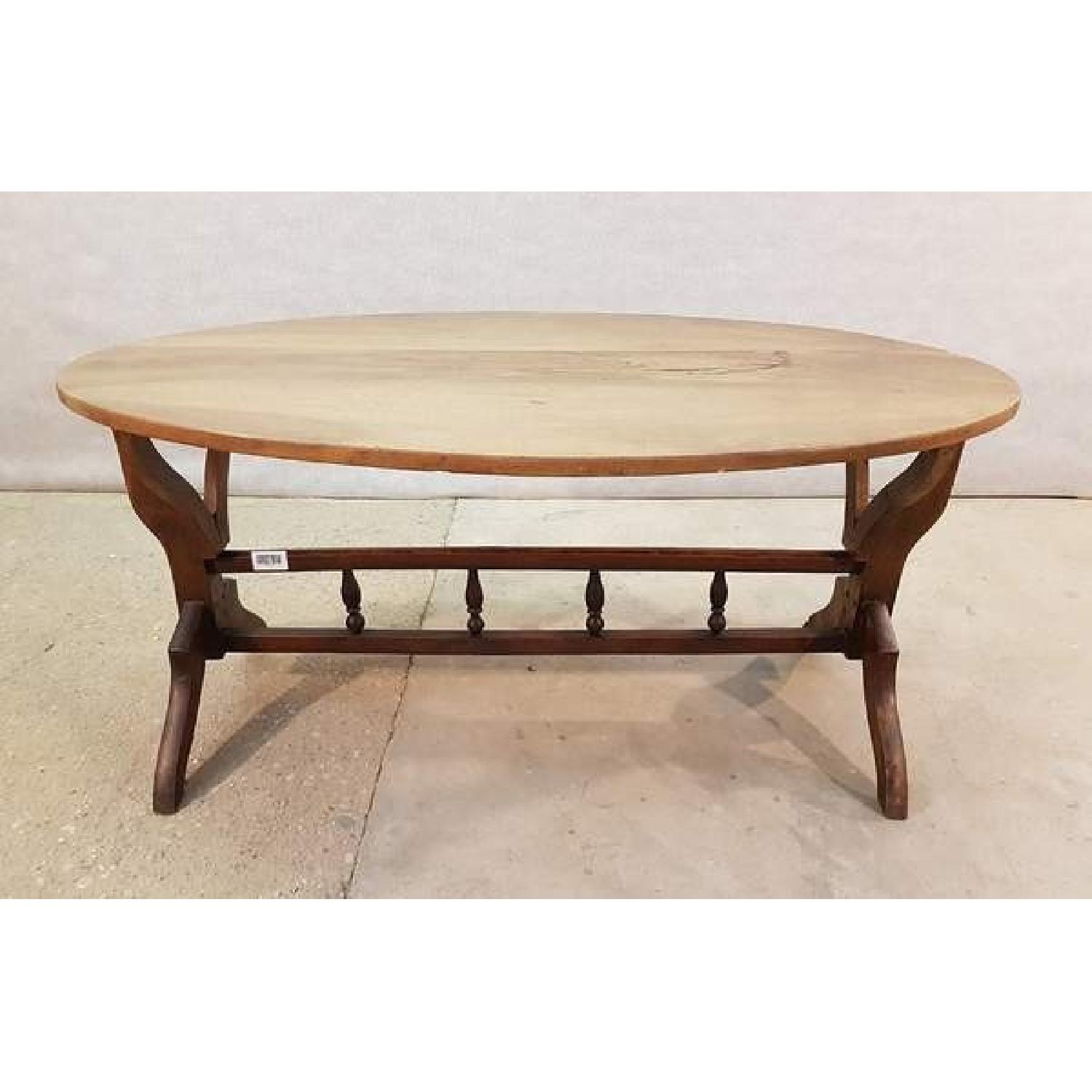 vintage dutch oval oak mid century coffee accent table aptdeco frame dining mat set target desks and chairs round folding wood bench side placemats coasters small brass diy