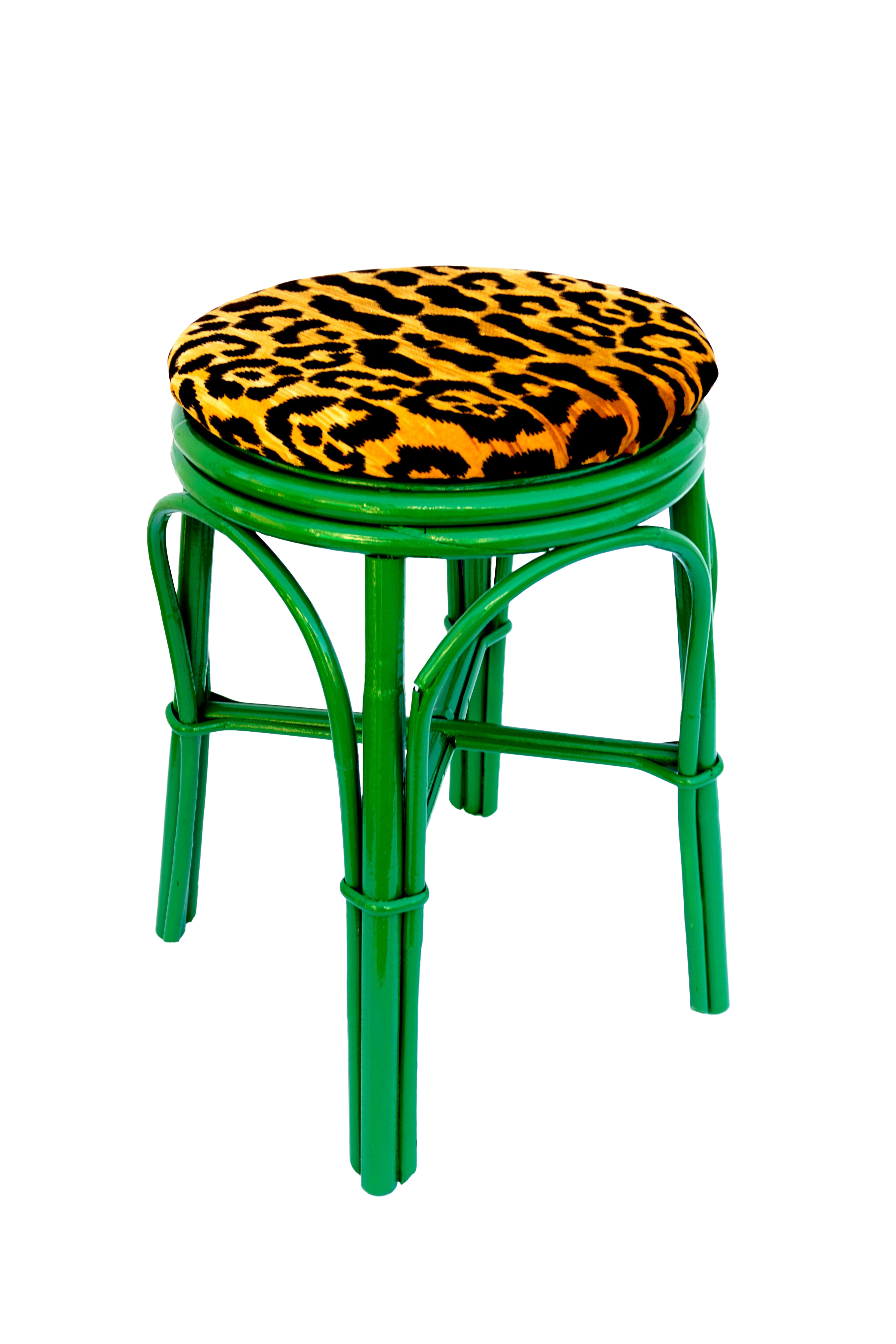 vintage emerald green leopard velvet rattan bamboo accent stool and table chairish cherry buffet inch nightstand decorative wine rack west elm rocking chair wood stump side corner