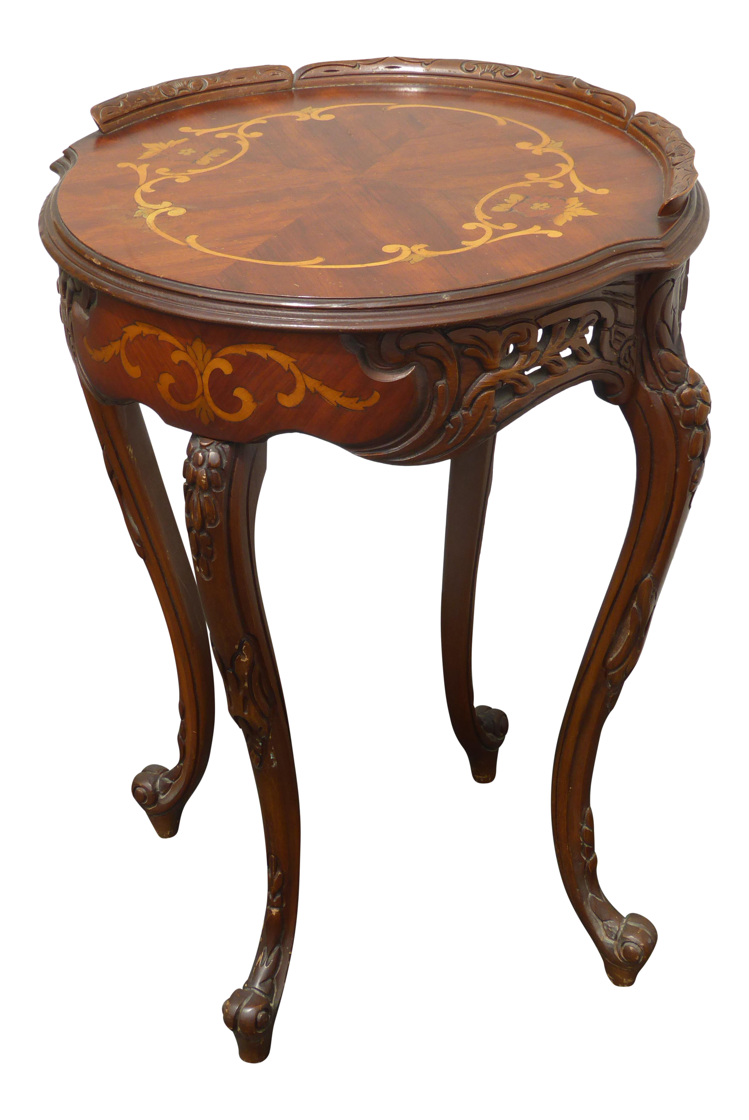 vintage french rococo carved inlay side end table chairish wood accent cordless lamps living room cabinets with glass doors console set butler specialty dale tiffany lamp shades