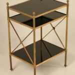 vintage french side table with black glass and antique brass end very narrow accent cherry set bedside ideas for small space wrought iron marble top bench legs concealed cabinet 150x150
