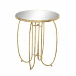 vintage industrial mirror top round accent table pale gold from gardner white furniture simple console contemporary dining room kitchen diner small wrought iron outdoor side ethan 150x150