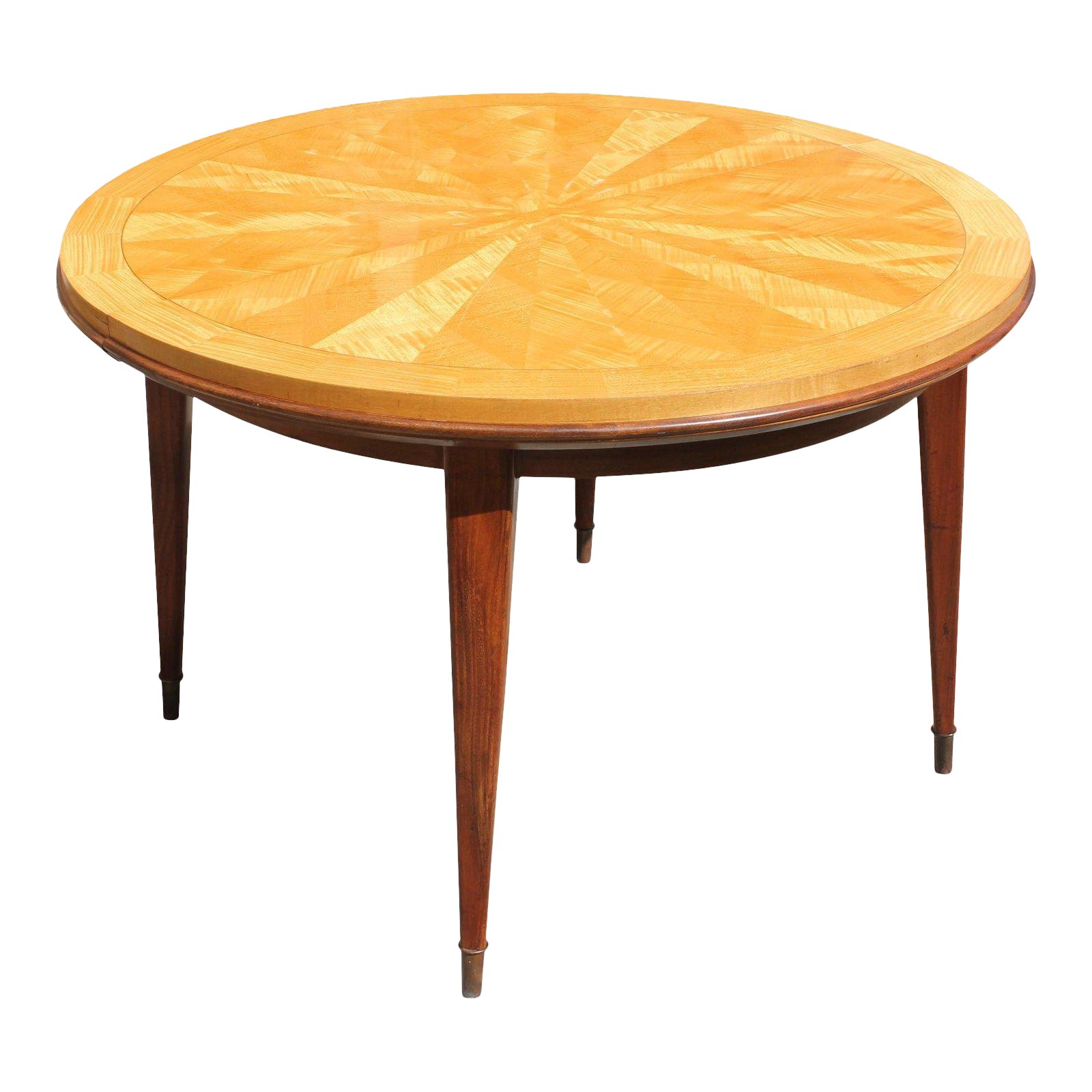 vintage jules leleu french art deco sunburst round dining table accent chairish carpet door threshold outdoor lounge furniture clearance victorian occasional drawer console