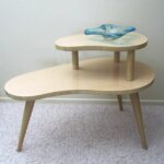 vintage kidney shaped tier end table retro blonde wood accent grandparents had one these their basement mid century coffee brown wicker outdoor side piece nest tables closeout 150x150