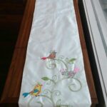 vintage linen table runner embroidered birds artistic accents tablecloth spring tablecloths bird antique items antiques runes glass patio end sheesham better homes and gardens 150x150
