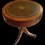 vintage mahogany leather top round drum side table and claw foot casters accent chairish barbie doll furniture cupcake carrier target repurposed wood end threshold marble pottery 150x150
