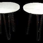 vintage mid century marble end tables accent night stands pair chairish dining table sheet slender console inch deep chest drawers tall square steel legs drum set cymbals nesting 150x150