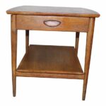 vintage mid century modern heritage henredon one drawer wooden end table small triangle accent chairish glass front cabinet nic umbrellas living room furniture sets butler tray 150x150