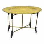 vintage mid century moroccan brass tray top folding small coffee accent table chairish bedside ideas centerpiece wine rack drum set cymbals brown and end tables christmas 150x150