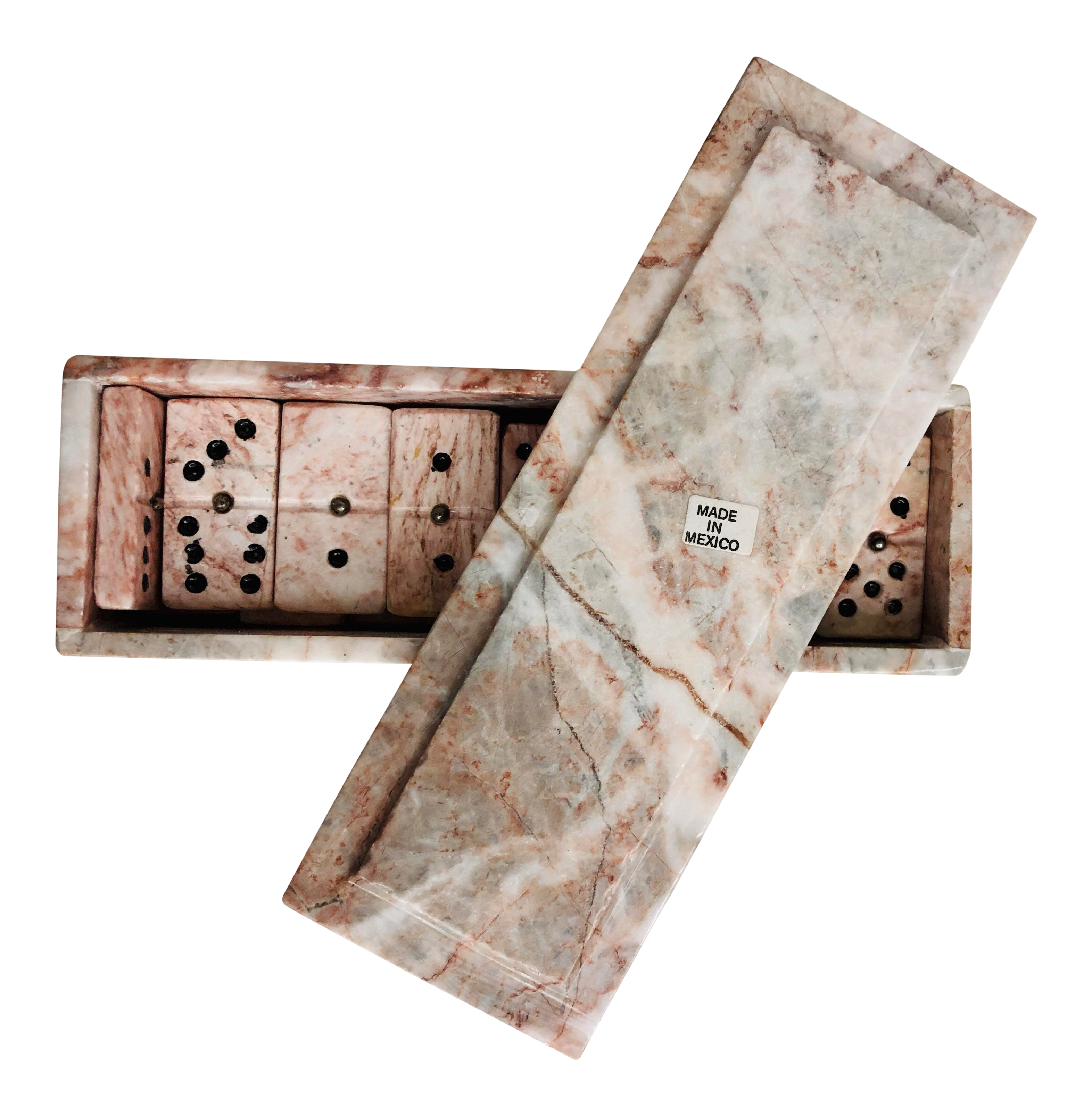 vintage pink marble domino game set chairish accent table antique oak side with drawer matching tables dinner door mirror modern bedside lamps sofa storage turquoise furniture