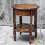 vintage round accent table drawer ranalt deep grained mahogany with antiqued brass pulls screened gazebo ikea small kitchen and chairs glass top end tables metal from pier one 150x150