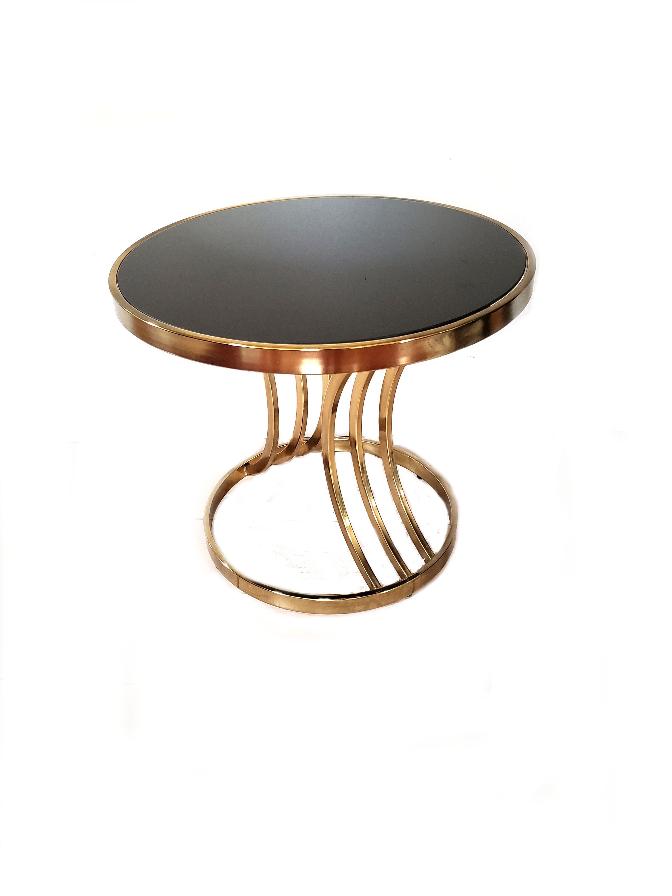 vintage side table accent end dia design round institute america brass and smoked glass hollywood regency kitchenette furniture winsome safavieh couture koncept lighting antique