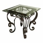 vintage spanish style wrought iron glass top end table chairish patio accent home theater furniture outside side tables small coffee designs corner white bedside bar height with 150x150