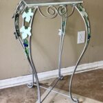 vintage tall metal silver accent table planter tile top leaf extra vine design slim white bedside pair lamps grey bar height kitchen and chairs antique corner wine rack shelf 150x150