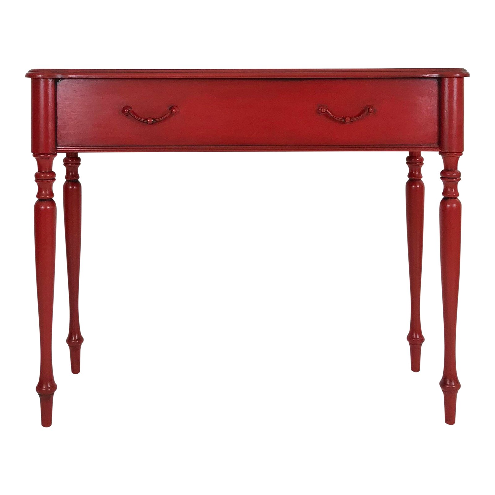 vintage the bombay company red accent table chairish wood side with drawers living room corner battery operated bedroom lights ballard designs outdoor cushions metal legs ikea