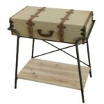 vintiquewise antique style storage trunk accent end table khaki tables christmas tablecloth and runner distressed coffee tray uttermost lighting counter height folding bunnings 150x150