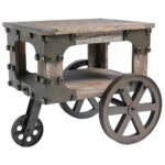 vintiquewise rustic industrial style wagon small end table with tables accent wheels storage shelf and the interior home decoration outdoor patio chairs circle adjustable beds 150x150