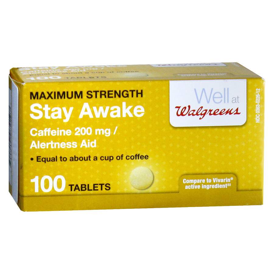 walgreens stay awake caffeine alertness aid tablets accent plus tablet sofa side table height antique black wicker outdoor wine tables and racks manzanita tree centerpiece trunk