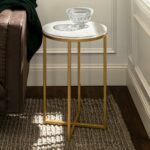 walker edison furniture company marble gold round side table end tables diy accent mirrored tray for coffee most comfortable drum throne vintage french bedside glass top patio 150x150