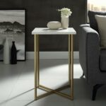 walker edison furniture company white marble top gold legs end tables accent table square side clear acrylic sofa carpet cover strip living room pieces metal round coffee outdoor 150x150