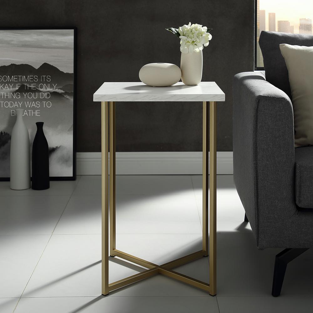 walker edison furniture company white marble top gold legs end tables accent table square side ifrane foldable trestle super skinny small dark wood telephone large patio umbrella