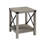 walker edison grey wash rustic urban industrial metal end tables farmhouse style accent table side half round top west elm plastic nic room and board rugs rocking recliner chair 150x150