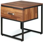 walnut accent table square end wood storage and occasional furniture one drawer project living room sets bathroom outdoor corner elastic covers big cloth coffee with modern tables 150x150