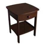 walnut finish accent table nightstand with one drawer drum stool battery operated end lamps coral chair big cloth round metal garden elastic covers decoration pieces for drawing 150x150