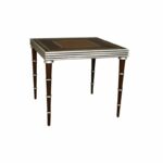 walnut game table with silver leaf trim masterpiece woodworks accents accent craft desk vale furniture plastic tablecloth farmhouse style antique white west elm lamp covers corner 150x150