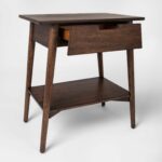walnut one drawer accent table project furniture berwyn end metal and wood rustic brown threshold convertible small pine bookcase round linen tablecloths cabin style maple black 150x150