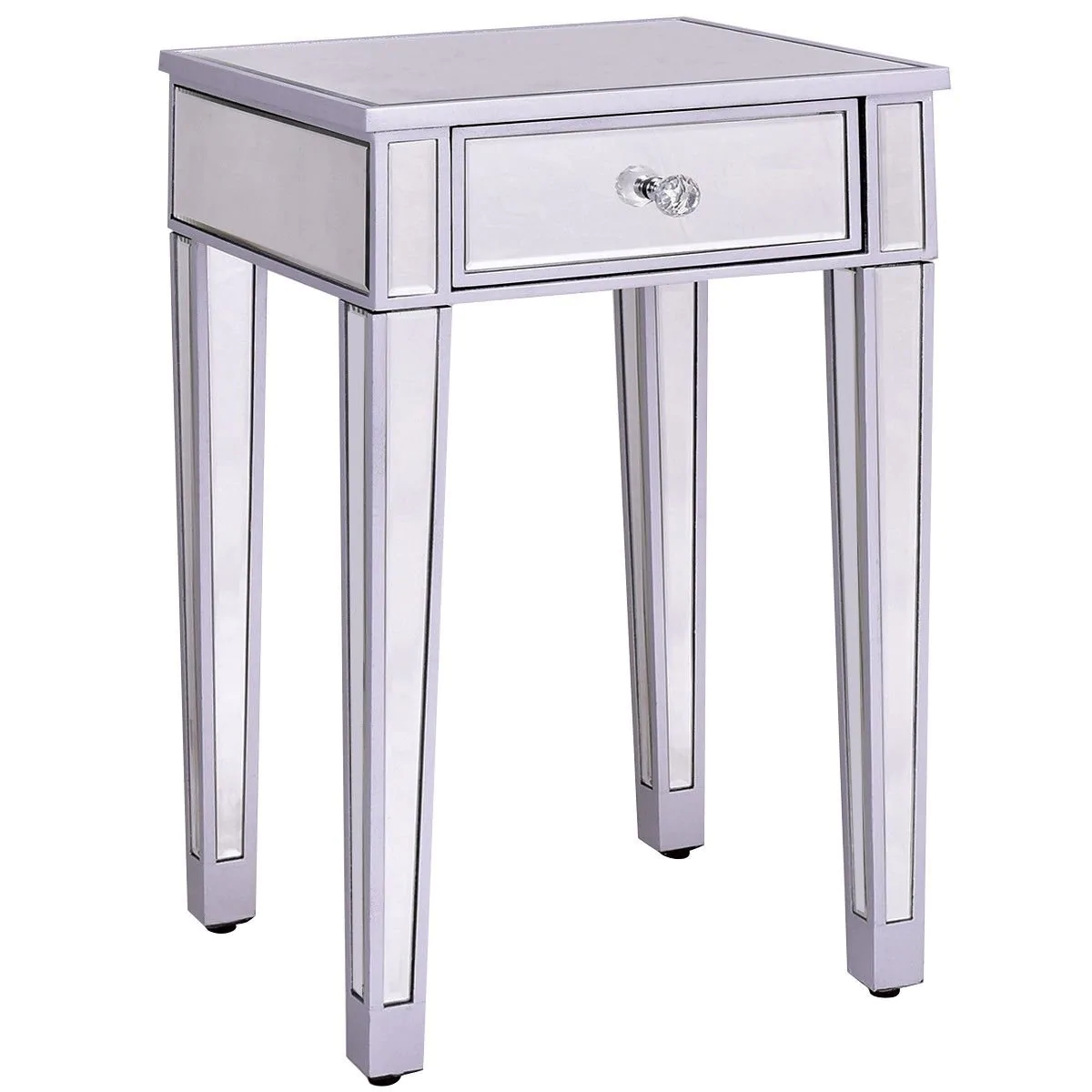 way mirrored accent table nightstand end bedside storage cabinet drawer with sliver free shipping today room essentials rest pillow rattan and chairs west elm coupon code tall