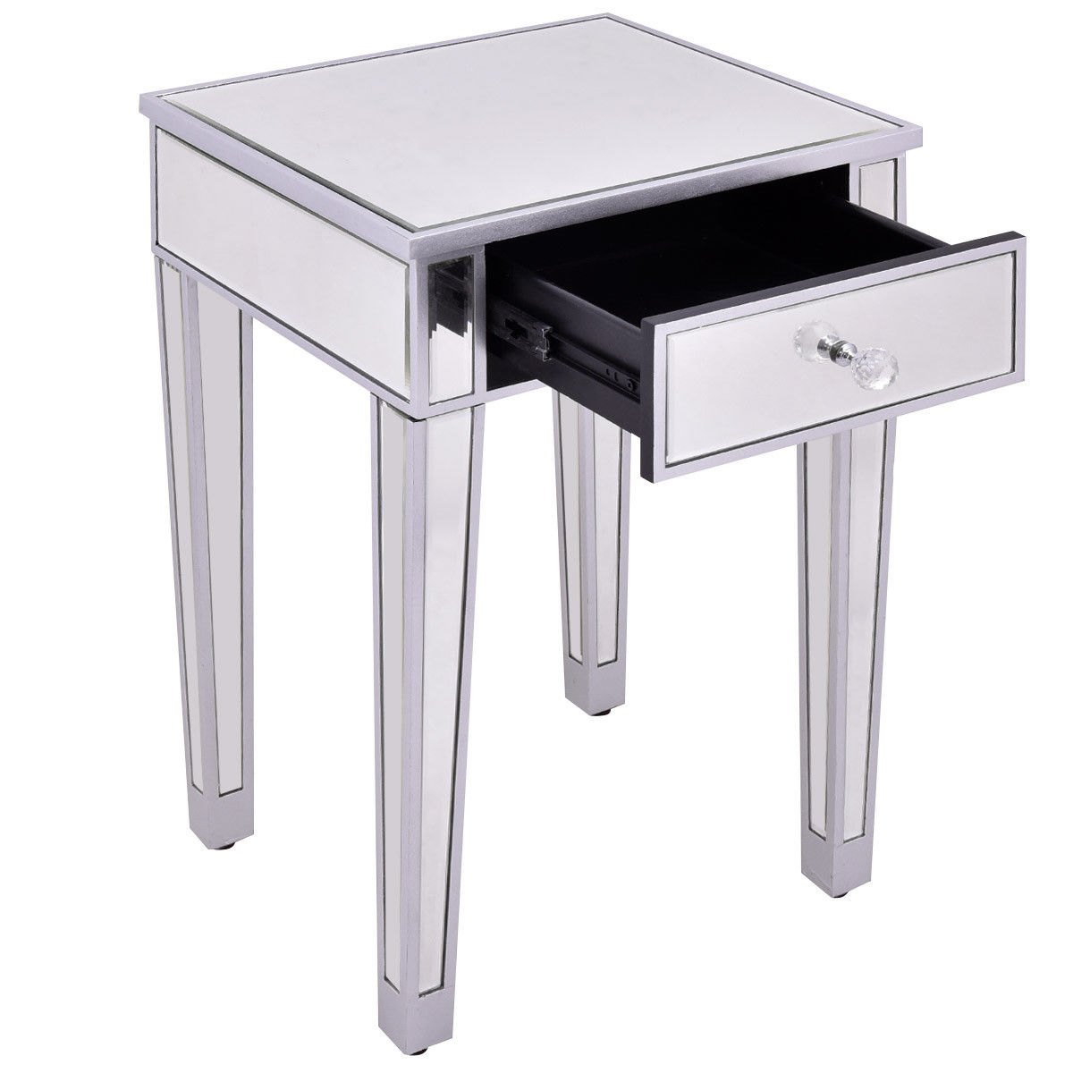 way mirrored accent table nightstand end bedside white storage cabinet drawer modern marble coffee patio lounger desk lamp living room sets swing cover lift top cool nightstands