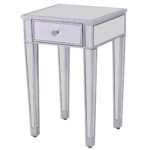 way pcs mirrored accent table nightstand end storage cabinet drawer all wood tables small contemporary lamps cream linen tablecloth outside wall clocks pretty lamp fancy 150x150
