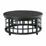 weave quite the conversation piece into your space with marimon woven metal accent table round coffee industrial basket crafted topped distressed modern sofa nautical console 150x150