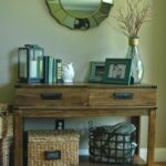 west elm inspired homegoods table makeover for the home house living room accent ideas stain metal accents and custom made bin pulls over this find resemble red entryway glass 150x150
