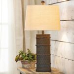 western lamps and rustic lighting lone star decor rusted barbed wire table lamp with nightlight frosted glass cylinder accent counter height stools marilyn monroe bedroom 150x150