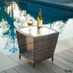 weston outdoor wicker side table with glass top christopher knight home free shipping today gold square coffee circular stacking tables kohls dishes industrial lamp storage west 150x150