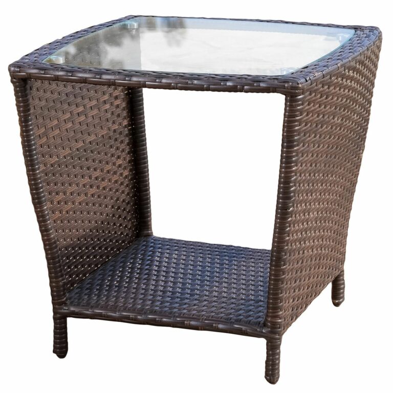 Outdoor Side Table Wicker - Grottepastenaecollepardo