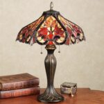 whispering foliage stained glass table lamp pottery barn accent lamps touch zoom west elm bedside white tables target black bedroom furniture sets long outdoor beach umbrella 150x150
