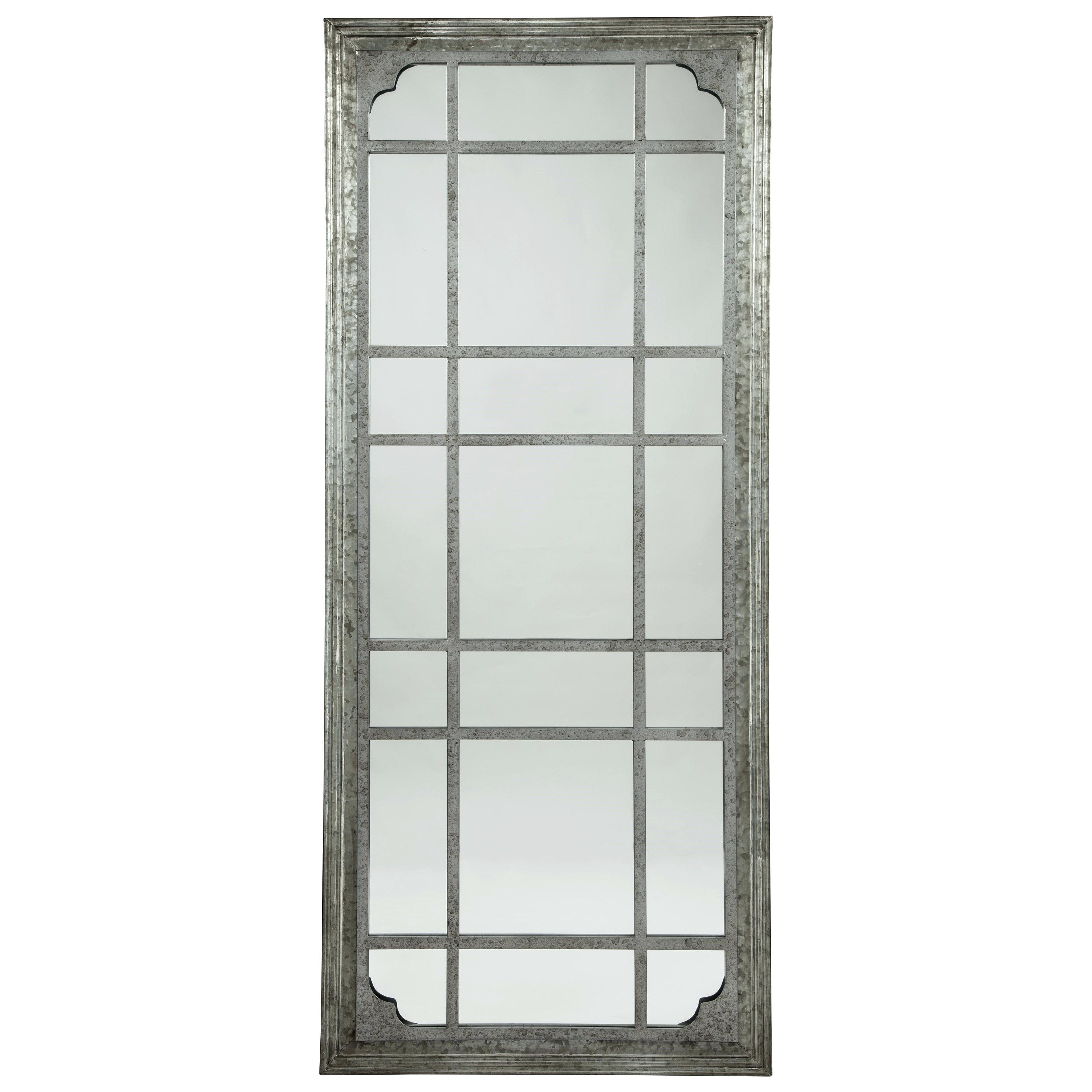 white accent mirror wall small mirrors signature design antique gray mirrored table chrome and glass coffee british furniture designers oak wood side home library nesting end