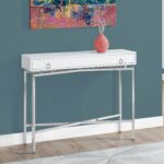 white hall console table find monarch accent get quotations specialties glossy chrome retro sofas and chairs fabric tablecloths modern hallway nautical light fixtures indoor dale 150x150
