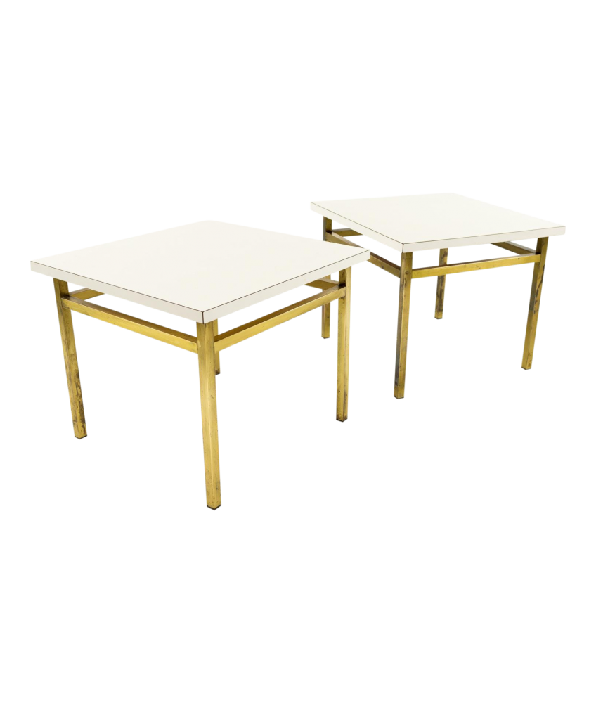 white laminate top brass small accent side end tables pair worlds away homegoods console table round skirts pedestal lamp tiffany base timber furniture brisbane lighting direct