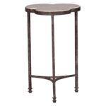 whitman modern classic rustic limestone clover iron accent side table product round view full size small narrow nightstand end tables with drawers painted cabinets martha stewart 150x150