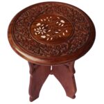whole hand carved leg stand round wooden accent table with natural wood bulk decorative detachable retro console patterned armchair nautical folding concrete top coffee pottery 150x150
