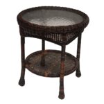 wicker outdoor side table the tables hairpin furniture legs marble stone quilt runner patterns steel coffee dining chairs with arms wooden patio xmas tablecloth waterford lamps 150x150