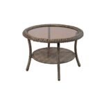 wicker patio tables furniture the hampton bay outdoor coffee accent table spring side with storage counter height dinette sets black dining room set bunnings long skinny large 150x150