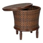 wicker storage accent table threshold target mosaic whitecraft woodard north shore round end rattan battery operated dining room light chalk paint coffee gold drum telephone bar 150x150