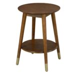 wilson mid century round end table with bottom shelf espresso accent johar furniture brown stackable side tables center decor pub set bedroom packages ashley desk pier one imports 150x150